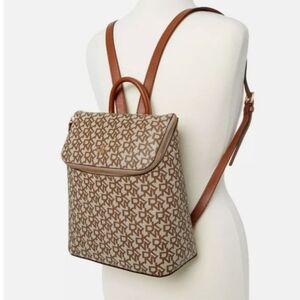 DKNY NEW Patterned Backpack, Print Brown And Beige, H27.3 X W 6.35 X D 24.1 CM